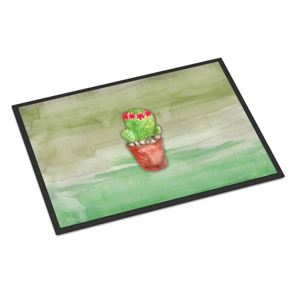 Carolines Treasures 18 x 27 in. Cactus Green Watercolor Indoor or Outdoor Mat BB7364MAT - main
